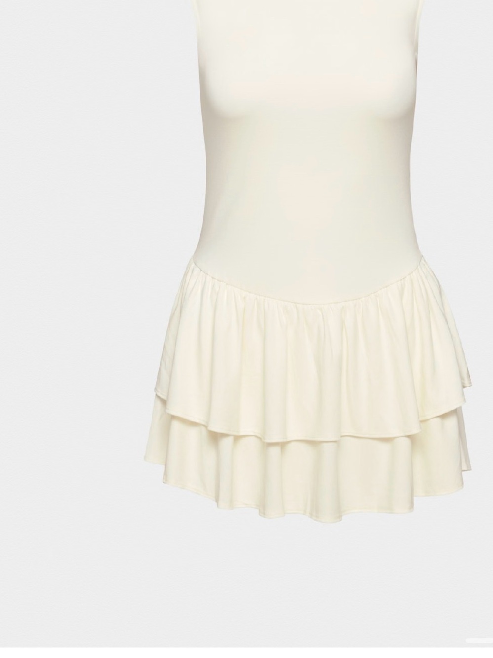 Aritzia Cream Tiered Skater Mini Skirt